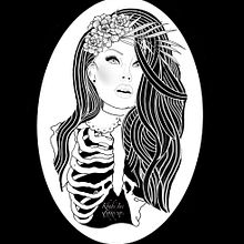 Living dead girl. Un projet de Illustration traditionnelle, Conception de tatouage, Illustration numérique , et Design  de Karlie Frenette - 07.10.2021