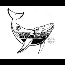When you’re in a whale and realize you brought the wrong net. Un projet de Design , Conception de tatouage, Illustration numérique et Illustration traditionnelle de Karlie Frenette - 10.10.2021