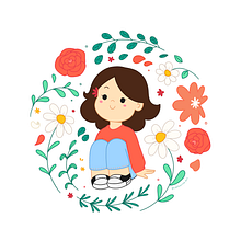 Meu retrato ilustrado com elementos botânicos. Een project van Traditionele illustratie, Digitale illustratie,  Botanische illustratie y Digitale tekening van Catharina Costa A. - 10.10.2021