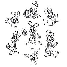 Rabbits . Design, Traditional illustration, Digital Illustration, Character Design, and Drawing project by Alejandro Villegas - 10.11.2021
