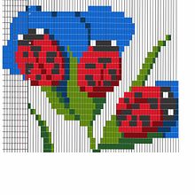 Lady Bugs Tapestry Crochet Bag. Un proyecto de Tejido, Artesanía y Dibujo digital de Sue Anette Ramos - 10.10.2021