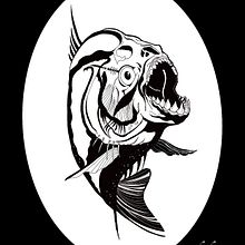 Piranha fish. Un projet de Design , Illustration traditionnelle, Illustration numérique, Conception de tatouage , et Esquisse  de Karlie Frenette - 12.10.2021