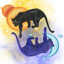 Panthère solaire et lunaire. Een project van Traditionele illustratie van Tiffany séron - 12.10.2021