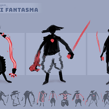 Meu projeto do curso: Desenho de personagens para concept art | Samurai Fantasma. Un proyecto de Ilustración tradicional, Diseño de personajes, Ilustración digital, Videojuegos, Concept Art y Diseño de videojuegos de Guilherme Senni - 11.10.2021