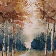 Meu projeto do curso: Paisagens naturais em aquarela. Fine Arts, Painting, and Watercolor Painting project by maria izabel venzon - 10.12.2021