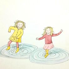 Children's illustration watercolor Autumn girls. Children's Illustration project by Mirjam - 10.13.2021