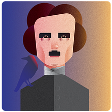 Edgar Allan Poe | Geomtric Portrait. Un projet de Illustration traditionnelle de tinatinshengelia - 09.10.2021