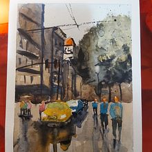 Mi Proyecto del curso: Paisajes urbanos en acuarela. Un progetto di Pittura ad acquerello, Belle arti e Illustrazione architettonica di Cristian - 14.10.2021