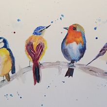 My project in Artistic Watercolor Techniques for Illustrating Birds course. Un proyecto de Ilustración tradicional, Pintura a la acuarela, Dibujo realista e Ilustración naturalista				 de Sophie Chambon - 15.10.2021
