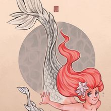 Mermaid (Markers). Traditional illustration, and Manga project by Caio Yo - 10.15.2021