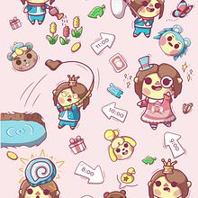 Un día normal en Animal Crossing. Traditional illustration, Character Design, Digital Illustration, and Manga project by Sharlyn Chacón - 10.14.2021