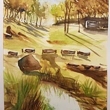 Il mio progetto del corso: Paesaggi naturali ad acquerello. Un projet de Beaux Arts, Peinture , et Aquarelle de m - 16.10.2021