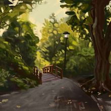 park. Traditional illustration, Fine Arts, Painting, Digital Drawing, and Digital Painting project by Maria - 08.14.2021