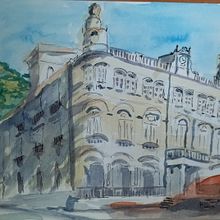 Mi Proyecto del curso: Dibujo arquitectónico con acuarela y tinta. Sketching, Drawing, Watercolor Painting, Architectural Illustration, Sketchbook & Ink Illustration project by mdnavarrogarcia - 10.16.2021