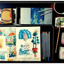 Final Project - Domestika - Illustration Techniques to Unlock Your Creativity. Projekt z dziedziny Design, Trad, c, jna ilustracja,  Sztuki piękne,  Malarstwo, Kreat, wność, Kreat, wne zabaw, z dziećmi i Sketchbook użytkownika Bảo Nguyễn Quang - 17.10.2021