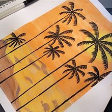 Palmeras de verano. Un proyecto de Pintura de Jhoanna Neri - 18.09.2021