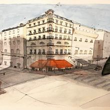 Il mio progetto del corso: Disegno architettonico con acquerello e inchiostro. Un proyecto de Bocetado, Dibujo, Pintura a la acuarela, Ilustración arquitectónica, Sketchbook e Ilustración con tinta de Emanuele Borgia - 19.10.2021