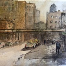 My project in Urban Landscapes in Watercolor course. Un projet de Aquarelle, Beaux Arts et Illustration architecturale de Mimi Rondenet - 22.08.2021