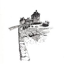 31 Days 31 Drawings jour 19 château . Traditional illustration, Ink Illustration, and Pencil Drawing project by Claudia Michaud - 10.19.2021