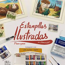 Estampillas ilustradas. Un projet de Illustration traditionnelle, Beaux Arts, Design , Esquisse , Aquarelle, Conception de personnages et Illustration éditoriale de Iván Cruz - 29.06.2021