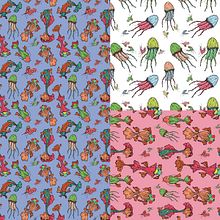 Koi's pond. Ilustração tradicional, Pattern Design, Design de moda, Estampagem, e Design projeto de _samimartinez_ - 20.10.2021