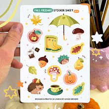 Fall Friends Sticker Sheet. Un proyecto de Manga, Diseño de personajes e Ilustración tradicional de Gosia Grodzka - 20.10.2021