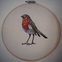 Projeto final - Pássaro. Embroider, and Traditional illustration project by Marina Boscato - 10.20.2021