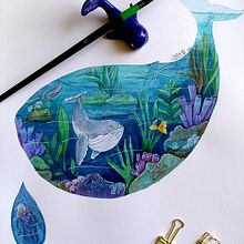Mi Proyecto del curso: Acuarela en negativo para ilustración infantil. Projekt z dziedziny Trad, c, jna ilustracja,  Malarstwo, R, sunek ołówkiem, Malowanie akwarelą, Ilustracje dla dzieci i Narracja użytkownika Delia Sepulveda Pizarro - 20.10.2021