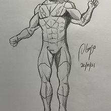 Mi Proyecto del curso: Ilustración para cómics: anatomía de un superhéroe . Ilustrație tradițională, Design de caractere, Comic, Desen în creion și Figura Desen de Alonso Salazar - 10.20.2021