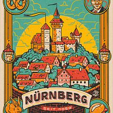 Nürnberg Poster. Un progetto di Illustrazione tradizionale, Design, Pubblicità, Disegno, Disegno di ritratti, Disegno artistico, Disegno digitale, Disegno a matita, Illustrazione digitale, Illustrazione architettonica, Illustrazione con inchiostro, Illustrazione editoriale, Illustrazione naturalistica, Tipografia, Design tipografico, Lettering, Lettering digitale, H e lettering di David Leutert - 18.09.2020