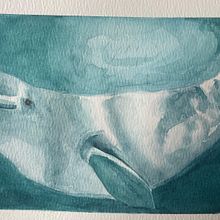 Beluga. Mi Proyecto del curso: Técnicas de ilustración naturalista: ballenas en acuarela. . Traditional illustration project by Elizabeth Posada - 10.20.2021
