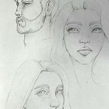 Meu projeto do curso: Caderno de retratos: explore o rosto humano. Projekt z dziedziny Sketching,  R, sunek, Portret,  R, sunek art, st, czn i Sketchbook użytkownika Guilherme Reis - 19.07.2021