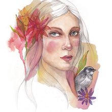 My project in Illustrated Portrait in Watercolor course. Projekt z dziedziny Trad, c, jna ilustracja,  Sztuki piękne,  Malarstwo,  R, sunek, Malowanie akwarelą, Portret,  R, sunek art, st i czn użytkownika jannamarit - 21.10.2021