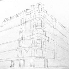 My project in Architectural Sketching with Watercolor and Ink course. Sketching, Drawing, Watercolor Painting, Architectural Illustration, Sketchbook & Ink Illustration project by Joao Monteiro - 10.22.2021