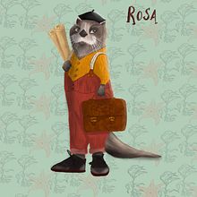 Rosa, la petite loutre architecte . Un projet de Illustration traditionnelle, Conception de personnages, Dessin, Illustration numérique , et Aquarelle de Anna G. - 22.10.2021