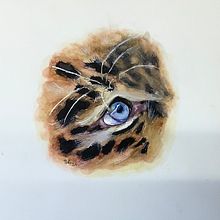 Auge eines jungen Leoparden. Traditional illustration, and Watercolor Painting project by Therese Keller - 10.23.2021