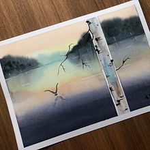 My project in Atmospheric Landscapes in Watercolor  course. Projekt z dziedziny  Sztuki piękne,  Malarstwo i Malowanie akwarelą użytkownika megan1410 - 24.10.2021