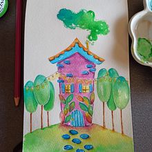 Fantasia. Traditional illustration, Painting, and Watercolor Painting project by Marina - 10.24.2021
