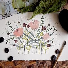 Mon projet du cours : Création d’une composition florale à l’aquarelle. Traditional illustration, Fine Arts, Painting, Watercolor Painting, Botanical Illustration, and Naturalistic Illustration project by ln_blanchard - 10.25.2021