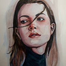 Meu projeto do curso: Retrato artístico em aquarela. Projekt z dziedziny  Sztuki piękne,  Malarstwo, Malowanie akwarelą i Portret użytkownika Juliana Paz - 25.10.2021