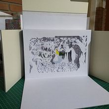Alicia dialogando con las flores. Paper Craft project by Maria Cristina Rojas - 10.23.2021