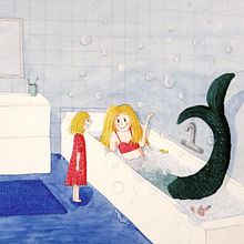Children's illustration little girl and mermaid. Children's Illustration project by Mirjam - 10.25.2021