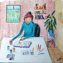 Mi Proyecto del curso: Sketchbook para explorar tu estilo de dibujo. Projekt z dziedziny Trad, c, jna ilustracja, Sketching, Kreat, wność,  R, sunek, Malowanie akwarelą, Sketchbook i Malowanie gwaszami użytkownika Arlette Cassot - 26.10.2021