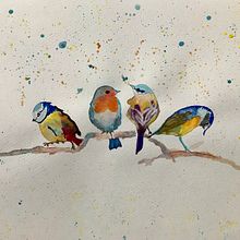 My project in Artistic Watercolor Techniques for Illustrating Birds course. Projekt z dziedziny Trad, c, jna ilustracja, Malowanie akwarelą, R, sunek realist, czn, Ilustracja naturalist i czna użytkownika Olteanu Cristina - 26.10.2021