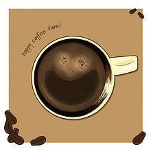 Coffee time. Traditional illustration, Vector Illustration, and Digital Illustration project by Aga Elbert - 10.27.2021