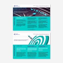 Flyer informativo de la misión y la visión de una entidad. Un proyecto de Diseño y Diseño gráfico de Jonatán Mira - 27.10.2021