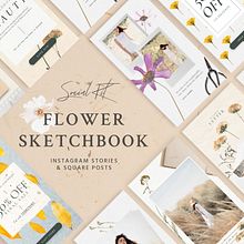 Flower Sketchbook Stories Social Kit. Social Media Design, Social Media, and Graphic Design project by Sparrow & Snow - 10.23.2018