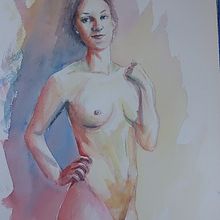 Il mio progetto del corso: Figura umana ad acquerello. Projekt z dziedziny Trad, c, jna ilustracja,  Sztuki piękne,  Malarstwo, Malowanie akwarelą, R, sunek realist, czn, R i sunek anatomiczn użytkownika Cristina - 29.10.2021