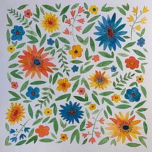 Meu projeto do curso: Padrões florais vibrantes com aquarela. Un proyecto de Ilustración tradicional, Pattern Design, Pintura a la acuarela e Ilustración botánica de Isabela - 29.10.2021