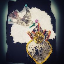 Mi Proyecto del curso: Técnicas de bordado experimental sobre papel. Fine Arts, Collage, Embroider, and Textile Design project by Julissa Chávez - 10.29.2021